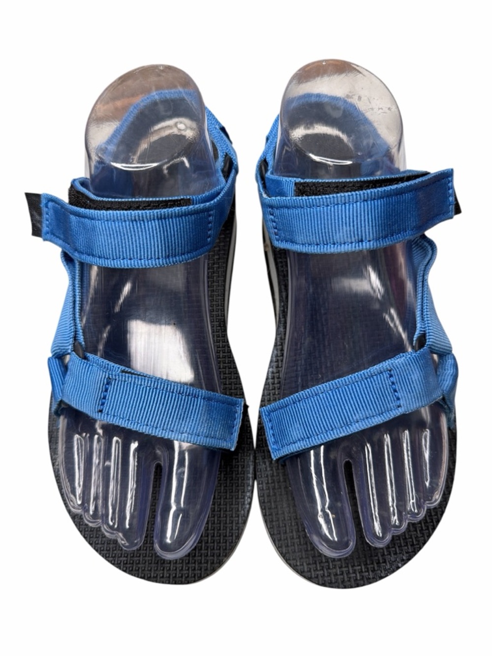 Teva Black/white and Blue Webbing Sport Sandals EUC size 7 with platform bottoms